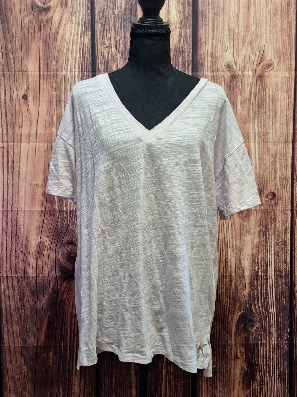 PINK Victoria's Secret Lightweight V-Neck Short Sleeve Top Y2k Classic Pink Dog!